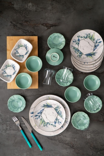 Eliza 6 Kişilik 25 Parça Seramik Kahvaltı Takımı - Acar