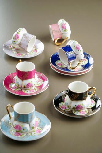 Azalea 6 Porcelain Coffee Cup Set - Acar