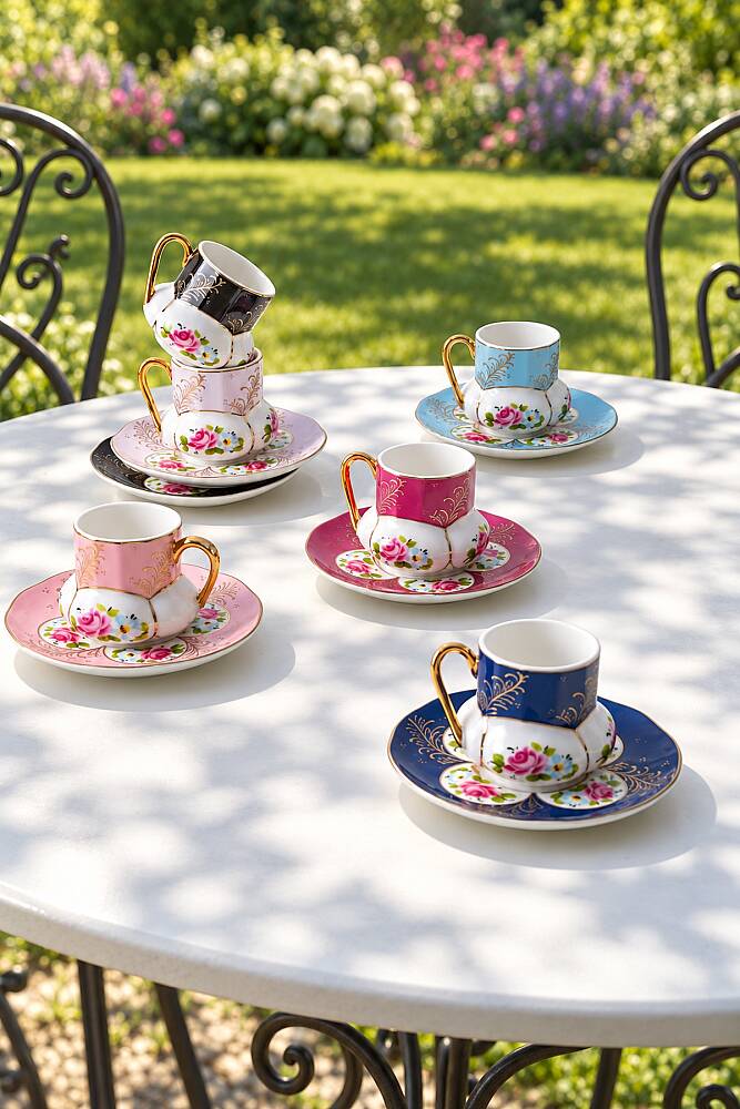 Açelya 6 Kişilik Mini Kahve Fincan Takımı - 60 ml - 2