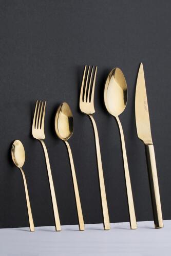Adelina 72 Pieces Of 12 Pieces Of Fork Spoon Knife Set - Gold - 2