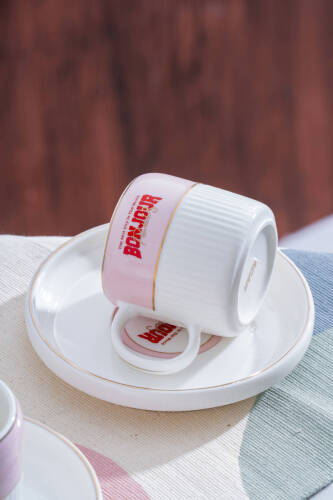 Adonis Pink 6 Kişilik Kahve Fincan Takımı - 100 ml - 2