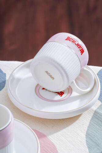 Adonis Pink 6 Kişilik Kahve Fincan Takımı - 100 ml - 4