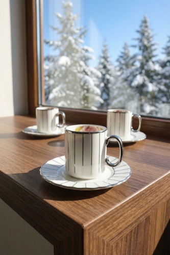 Aisha 6 Kişilik Porselen Kahve Fincan Takımı Silver - 100 ml - 2