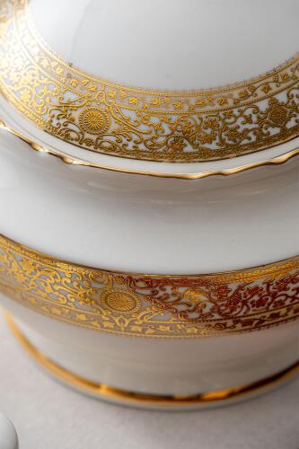 Alexandra 60 Parça 12 Kişilik Gold Porselen Yemek Takımı - 4