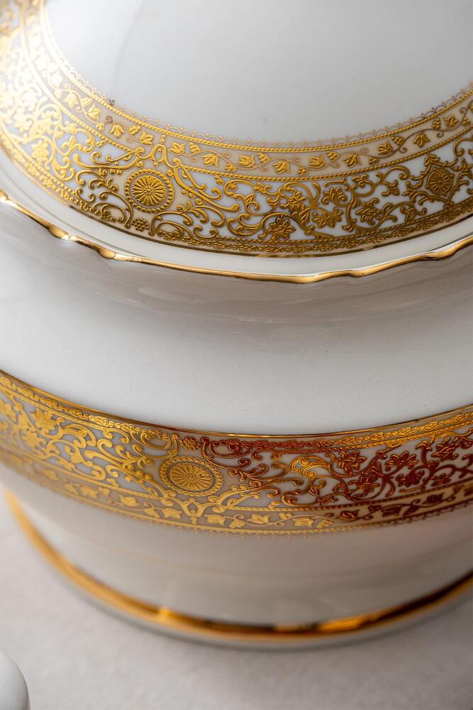 Alexandra 60 Parça 12 Kişilik Gold Porselen Yemek Takımı - 4