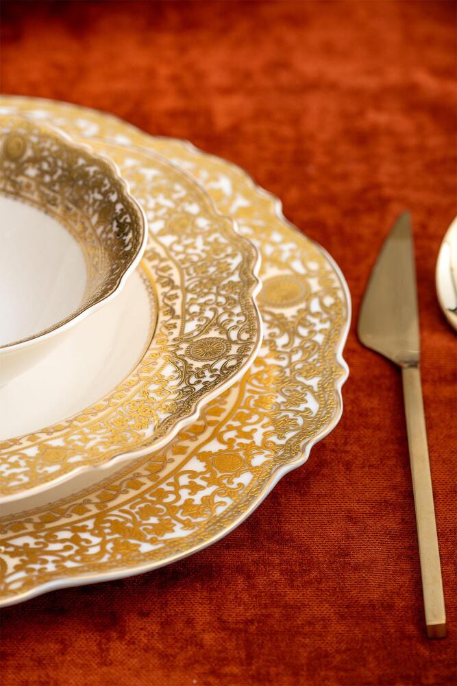 Alexandra 60 Piece Gold Porcelain Dinner Set For 12 People - 2