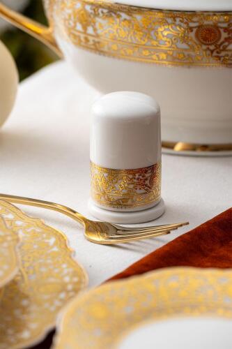 Alexandra 60 Piece Gold Porcelain Dinner Set For 12 People - 3