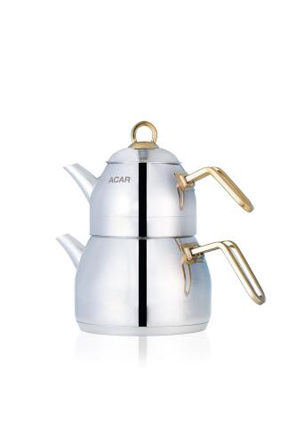 Alexi Maxi Steel Teapot Set - Gold - 8