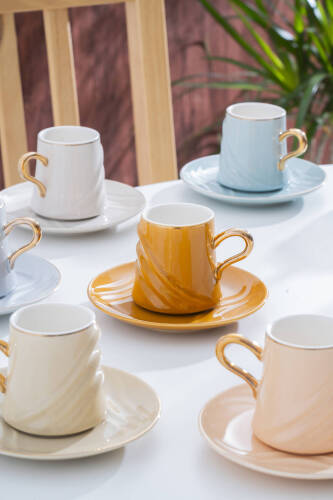 Allegra 6 Kişilik Kahve Fincan Takımı - 90 ml - Acar