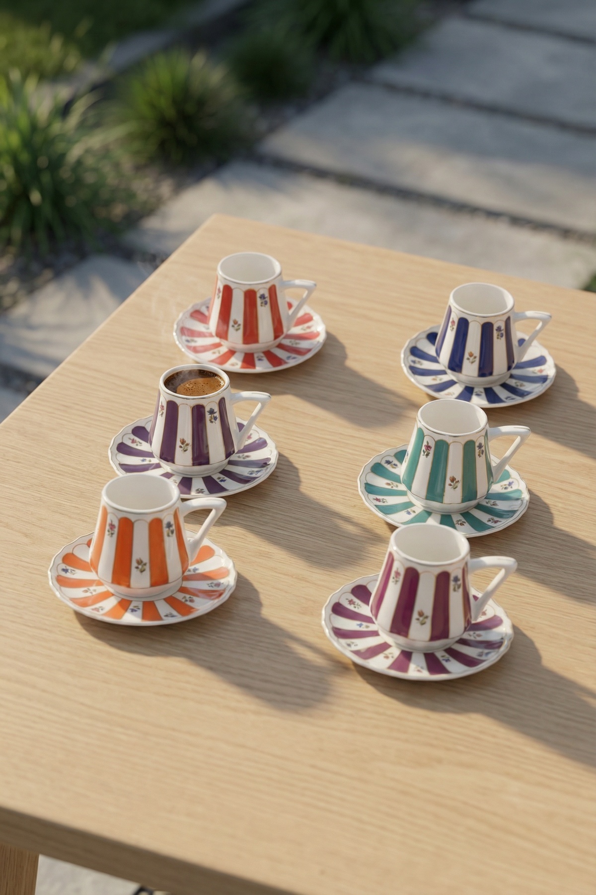 Anita 6 Kişilik Porselen Kahve Fincan Takımı - 90 ml