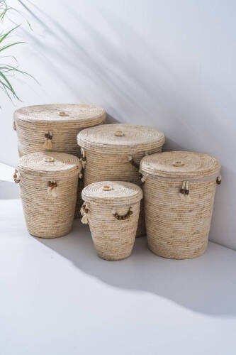 Aria Hasır 5 li Çok Amaçlı Sepet Seti - Acar