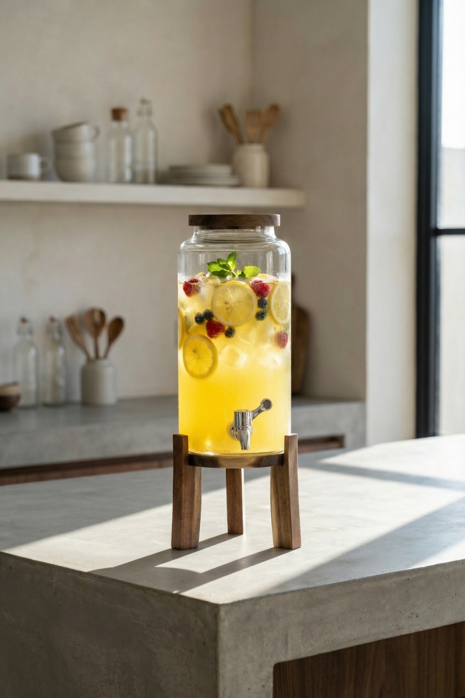 Arlina Akasya Ağacı Ayaklı Cam Sebil - 4 Lt - 1