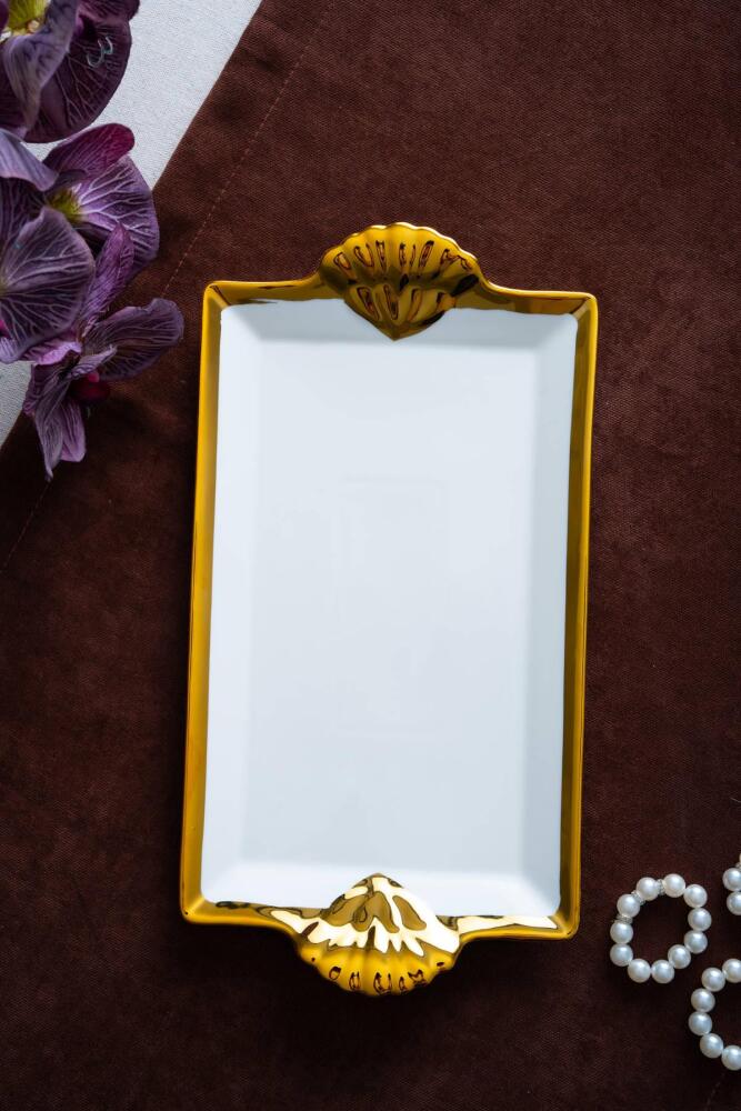 Arven Dikdörtgen Gold Sunum Tepsi - 33 cm - 3