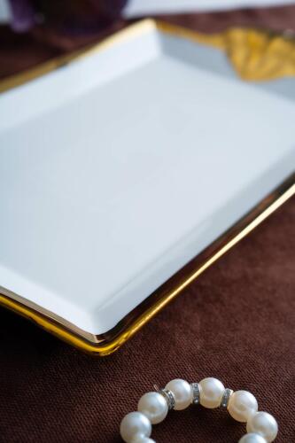 Arven Dikdörtgen Gold Sunum Tepsi - 33 cm - 4