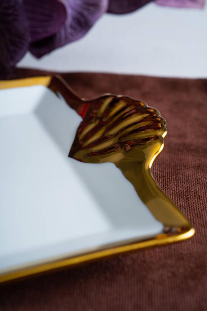 Arven Dikdörtgen Gold Sunum Tepsi - 33 cm - 6