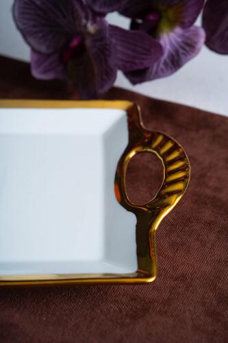 Arven Dikdörtgen Gold Sunum Tepsi - 33 cm - 3