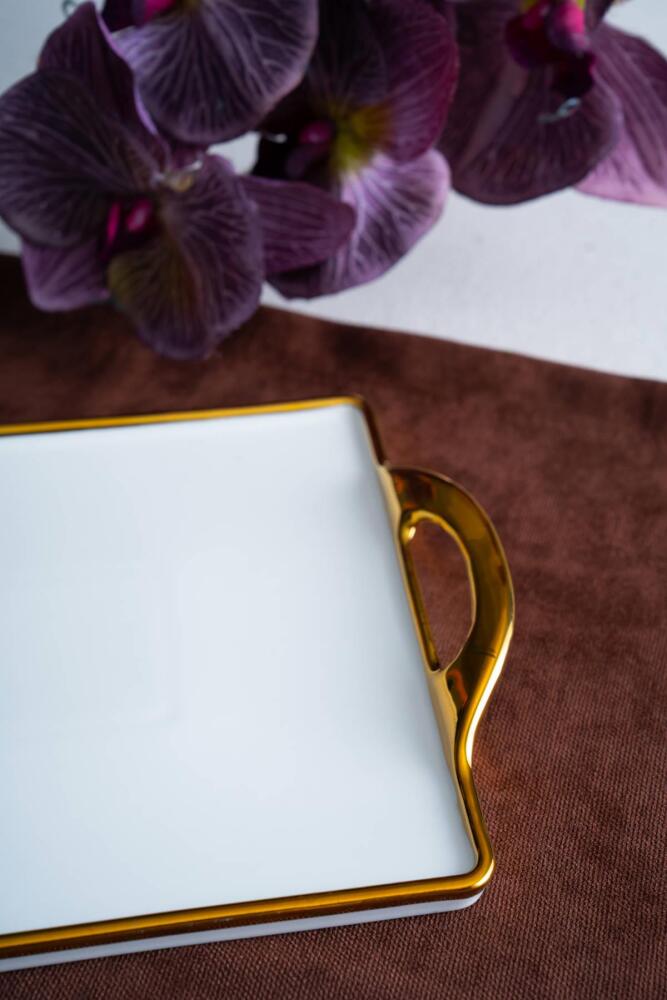 Arven Dikdörtgen Gold Sunum Tepsi - 33 cm - 3