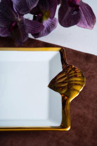 Arven Dikdörtgen Gold Sunum Tepsi - 41 cm - 3