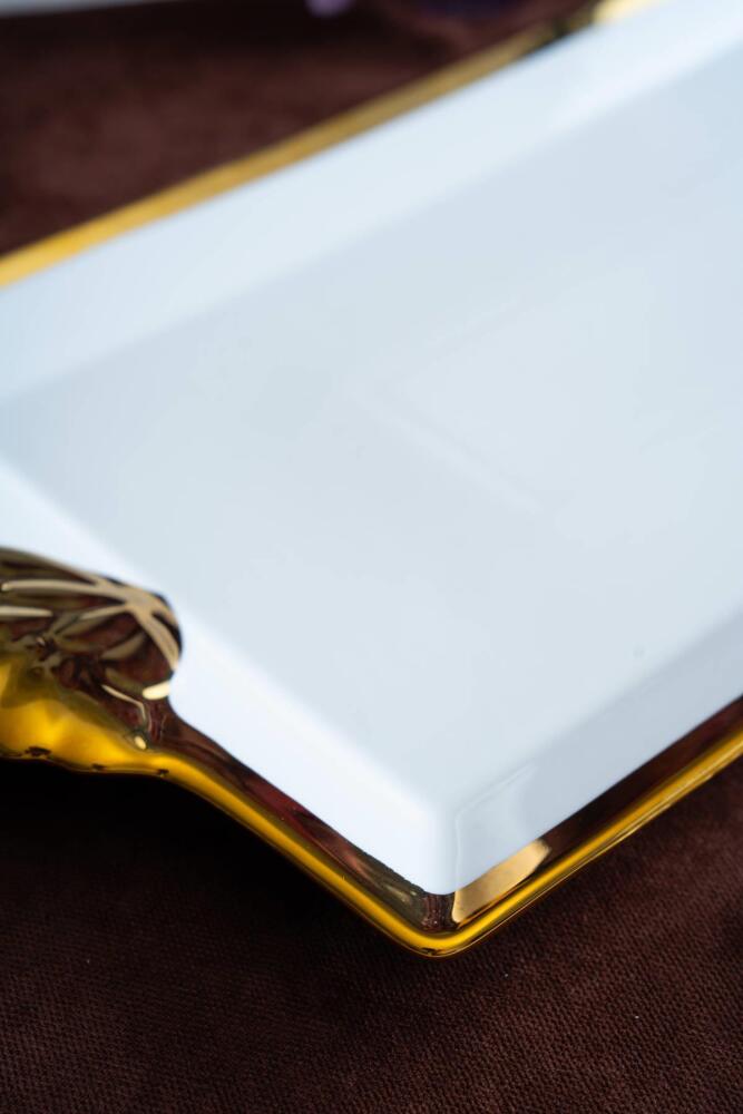Arven Dikdörtgen Gold Sunum Tepsi - 41 cm - 4