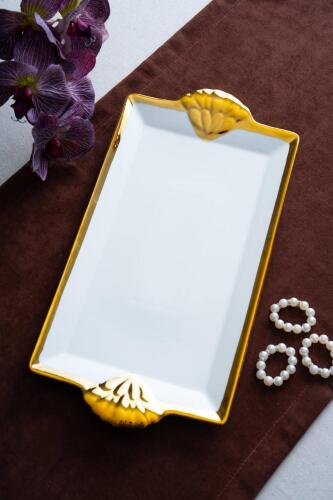 Arven Dikdörtgen Gold Sunum Tepsi - 41 cm - Acar