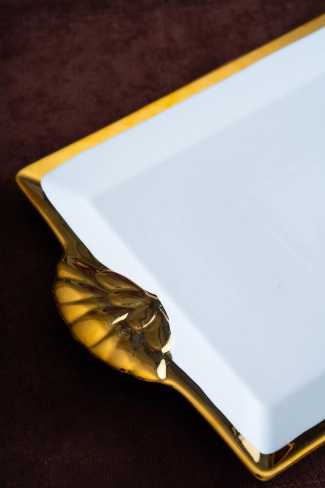 Arven Dikdörtgen Gold Sunum Tepsi - 45 cm - 3