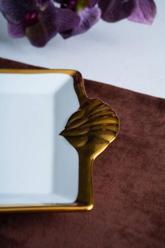 Arven Dikdörtgen Gold Sunum Tepsi - 45 cm - 6