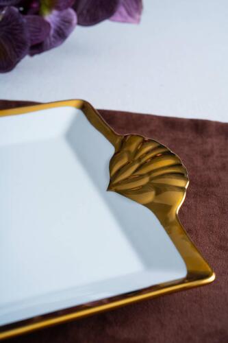 Arven Dikdörtgen Gold Sunum Tepsi - 45 cm - 7