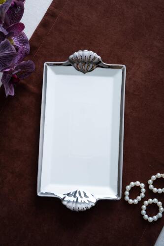 Arven Dikdörtgen Silver Sunum Tepsi - 33 cm - 3