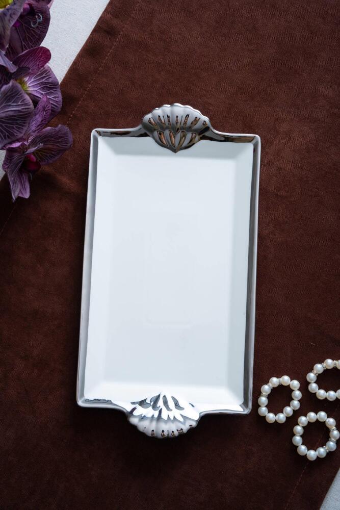 Arven Dikdörtgen Silver Sunum Tepsi - 33 cm - 3