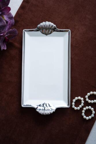 Arven Dikdörtgen Silver Sunum Tepsi - 33 cm - 4