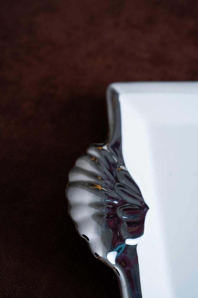 Arven Dikdörtgen Silver Sunum Tepsi - 33 cm - 7