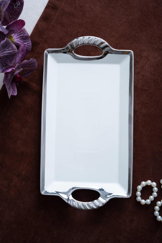 Arven Dikdörtgen Silver Sunum Tepsi - 33 cm - 4