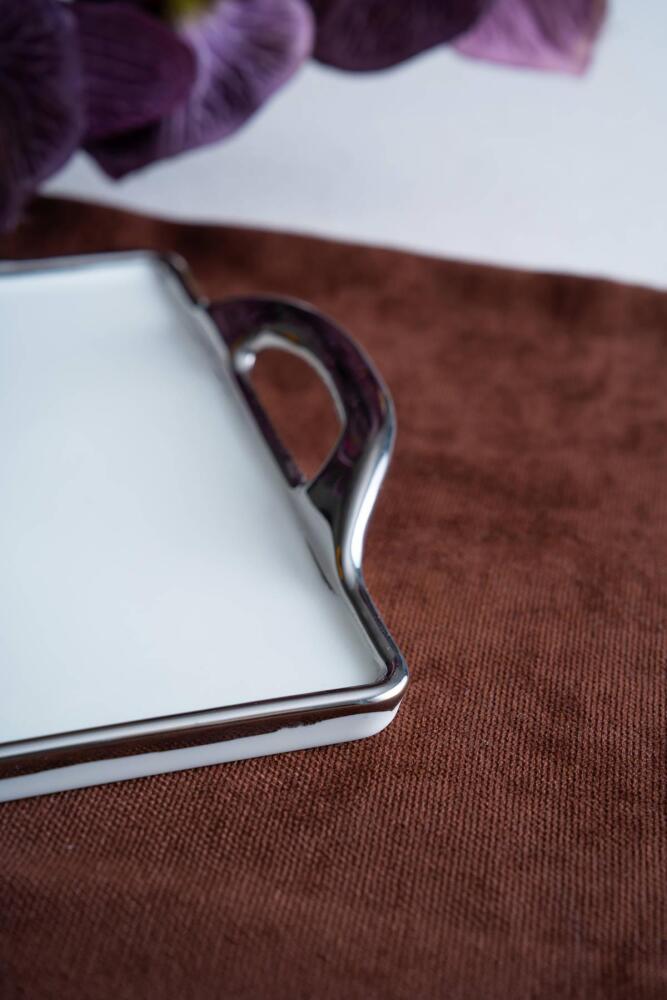 Arven Dikdörtgen Silver Sunum Tepsi - 33 cm - 5