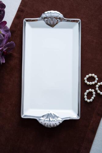 Arven Dikdörtgen Silver Sunum Tepsi - 41 cm - 3