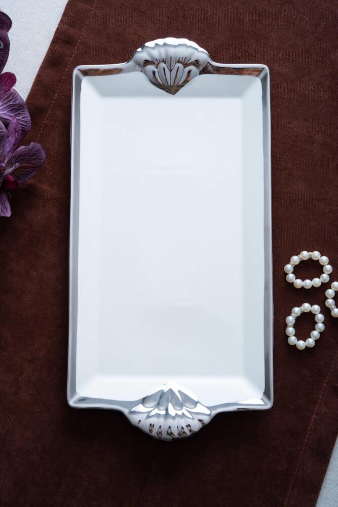 Arven Dikdörtgen Silver Sunum Tepsi - 41 cm - 4