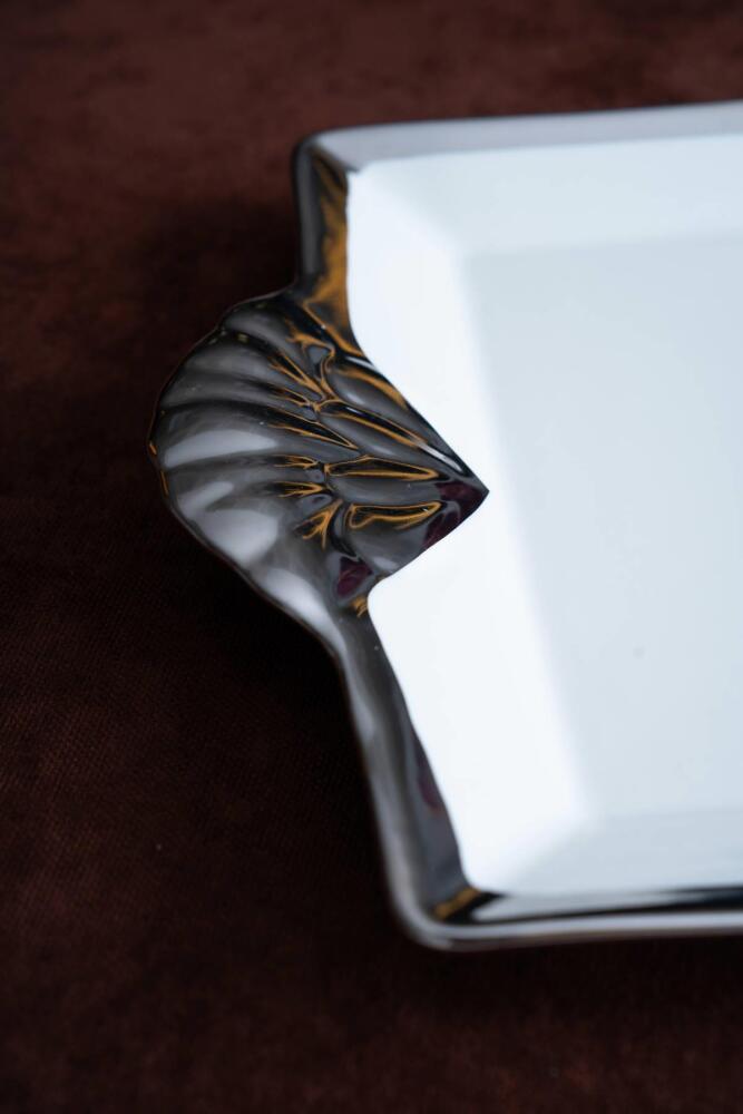 Arven Dikdörtgen Silver Sunum Tepsi - 41 cm - 6