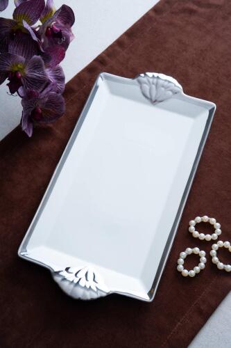 Arven Dikdörtgen Silver Sunum Tepsi - 41 cm - Acar