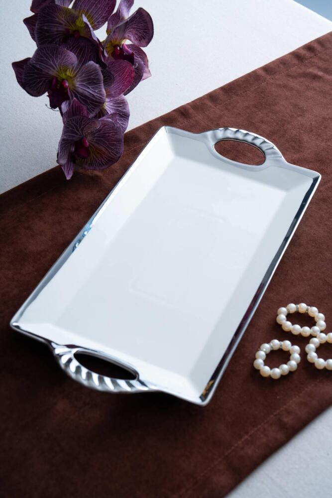 Arven Dikdörtgen Silver Sunum Tepsi - 41 cm - 3