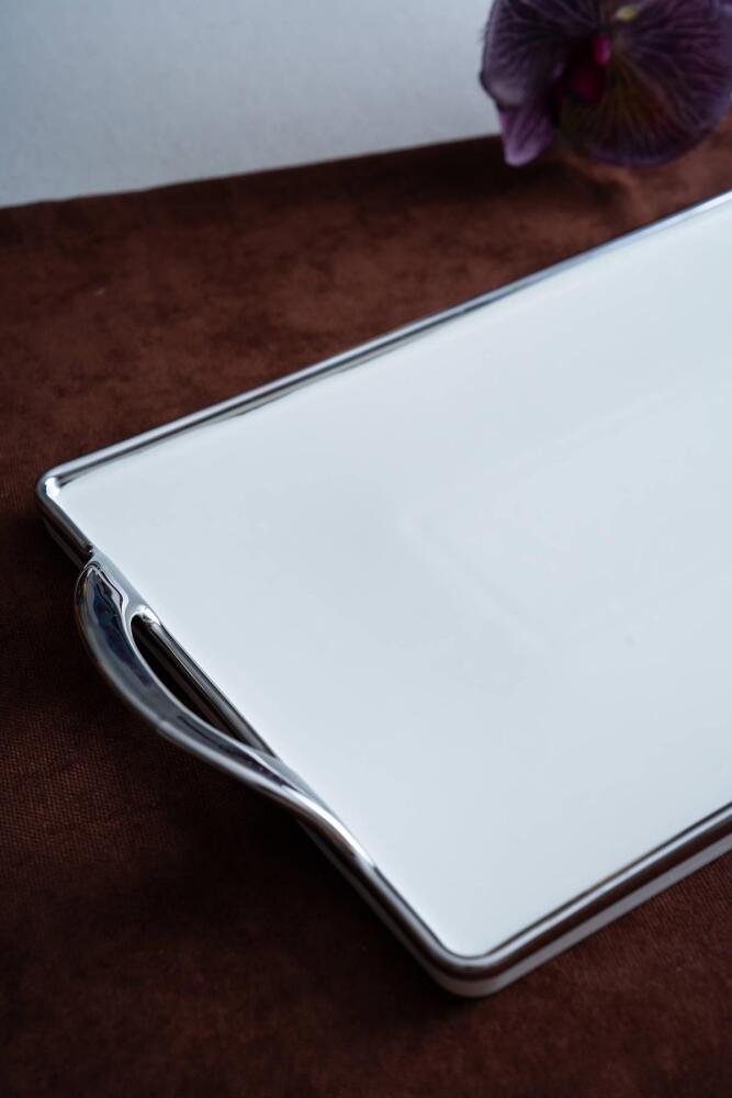 Arven Dikdörtgen Silver Sunum Tepsi - 41 cm - 3