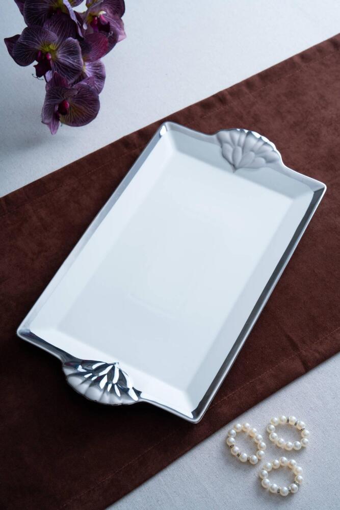 Arven Dikdörtgen Silver Sunum Tepsi - 45 cm - 2