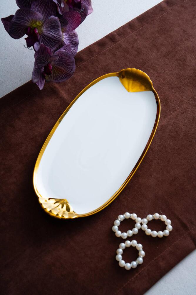 Arven Oval Gold Sunum Tepsisi - 33 cm - 1