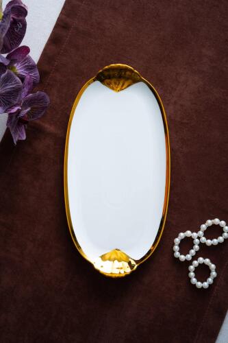 Arven Oval Gold Sunum Tepsisi - 33 cm - 2