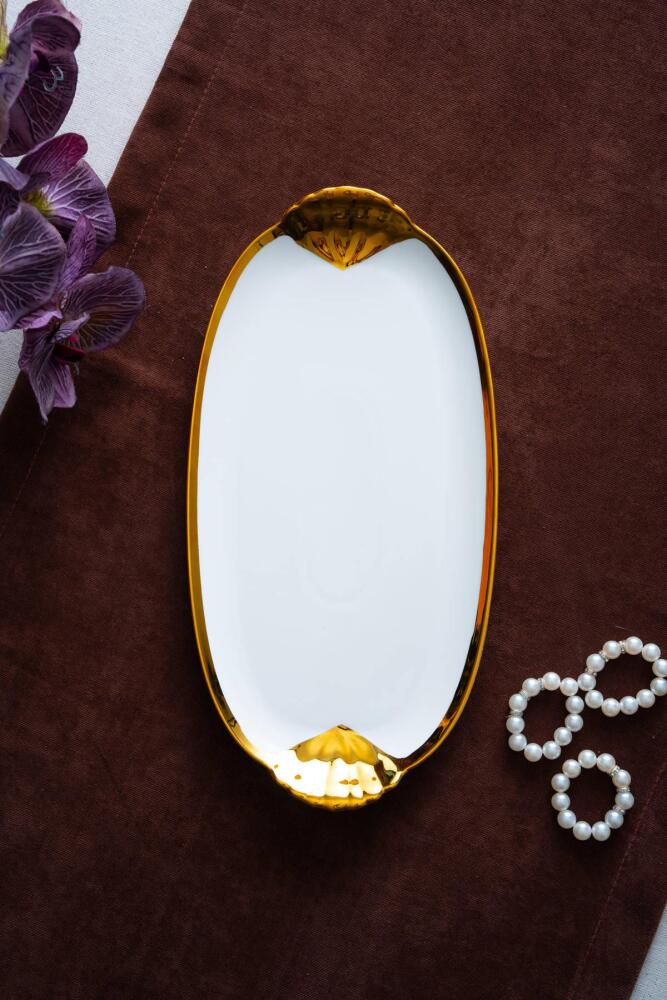 Arven Oval Gold Sunum Tepsisi - 33 cm - 2