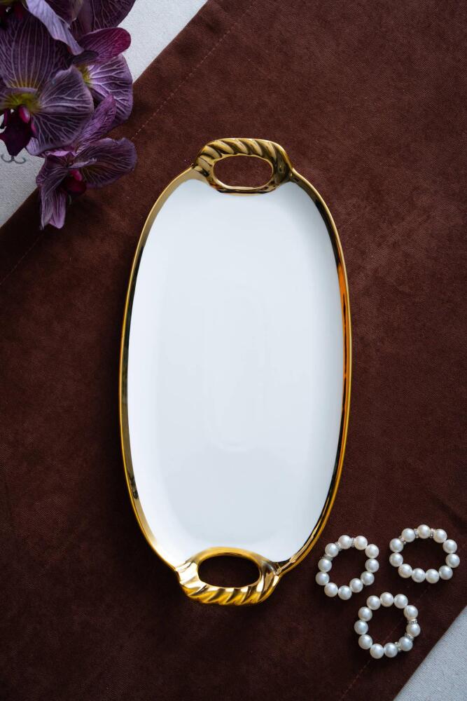 Arven Oval Gold Sunum Tepsisi - 33 cm - 3
