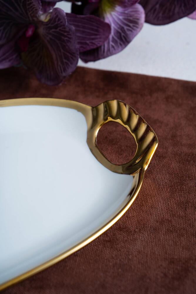 Arven Oval Gold Sunum Tepsisi - 33 cm - 5