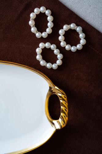 Arven Oval Gold Sunum Tepsisi - 33 cm - 6