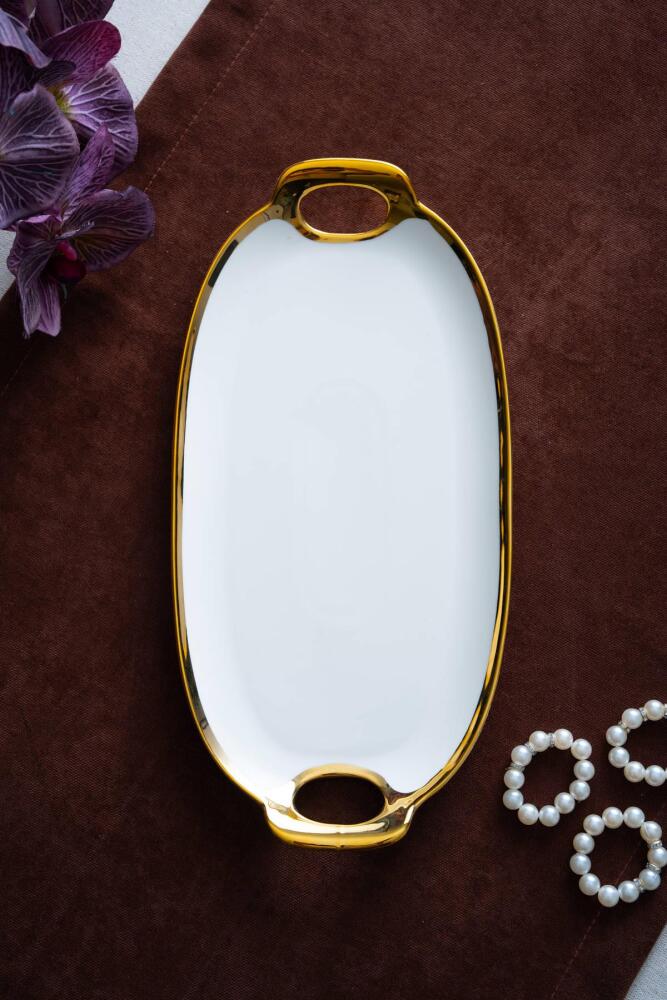 Arven Oval Gold Sunum Tepsisi - 33 cm - 3