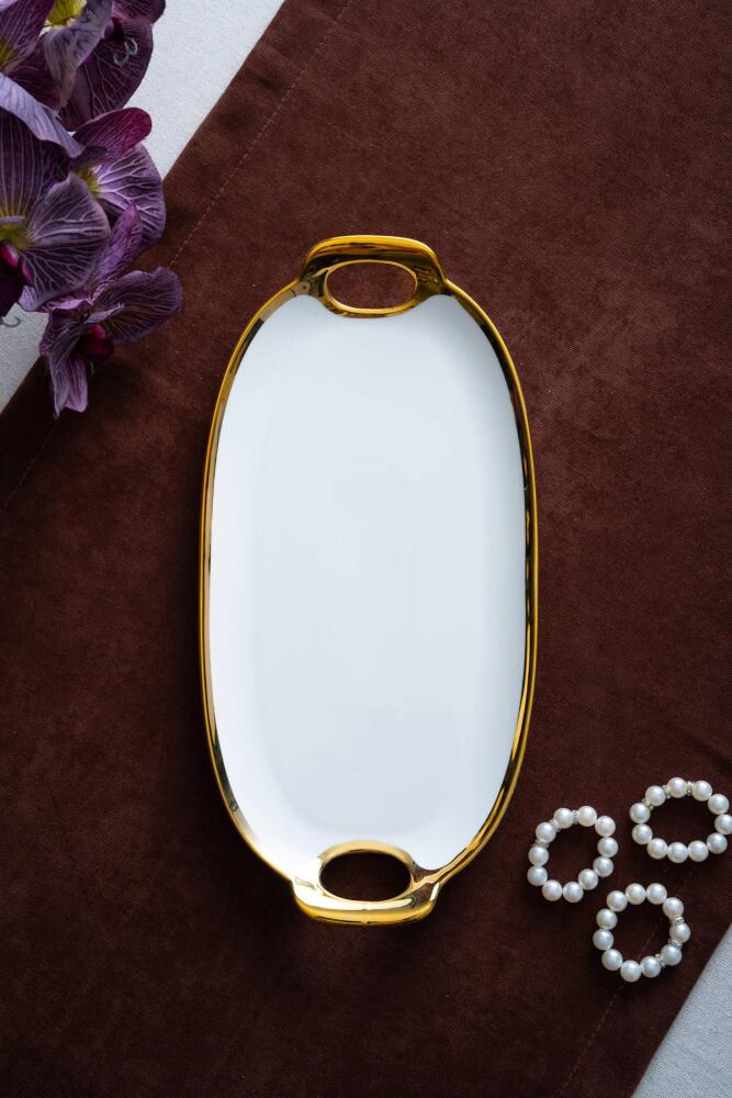 Arven Oval Gold Sunum Tepsisi - 33 cm - 4
