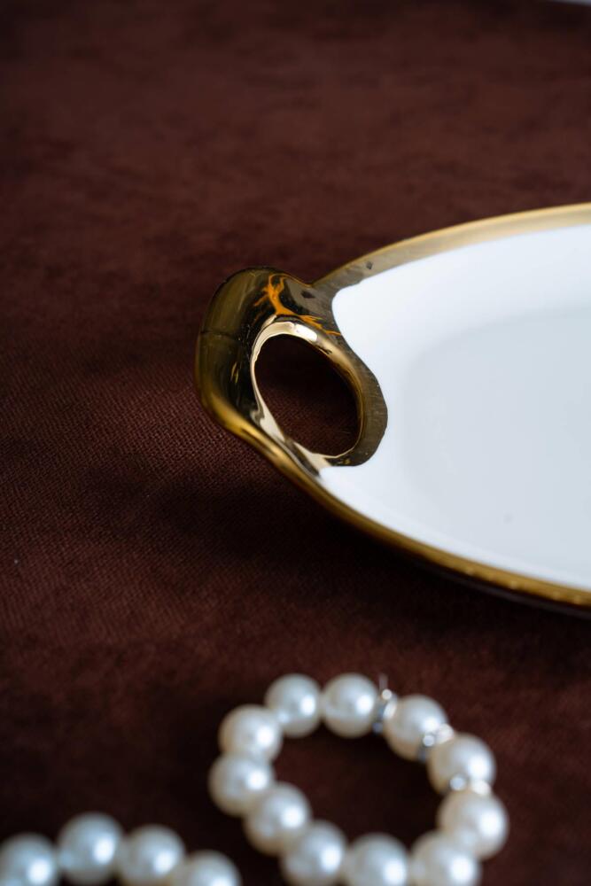 Arven Oval Gold Sunum Tepsisi - 33 cm - 8