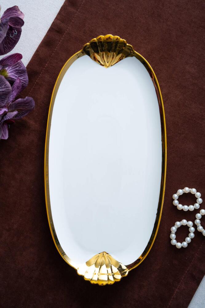 Arven Oval Gold Sunum Tepsisi - 41 cm - 3